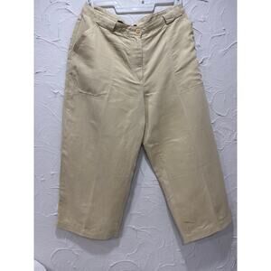 Democracy Linen Cropped Pants Wide leg - Size: 12